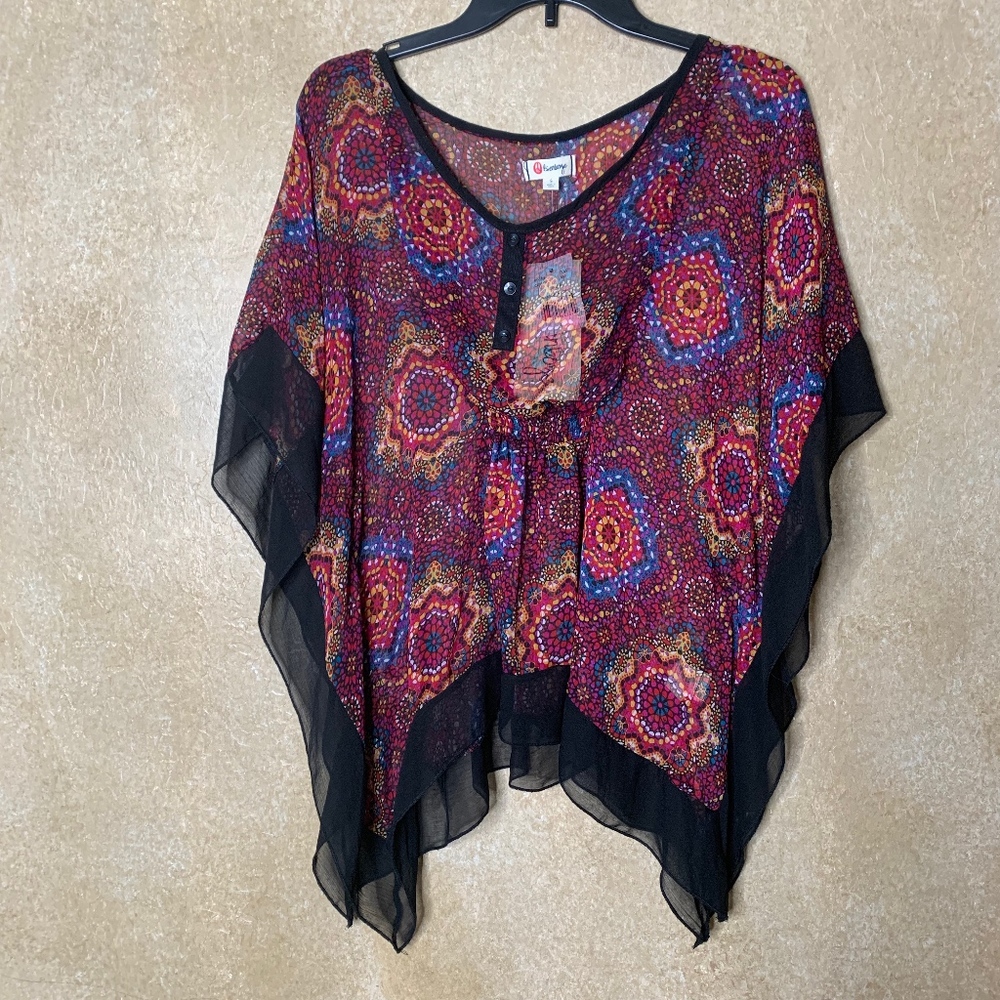 NEW Olsenboye | Multi-Color Batwing Sleeve Blouse